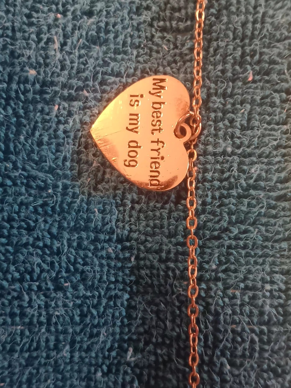 Gold Heart 'My Best Friend is My Dog' Pendant Necklace - Women Jewelry
